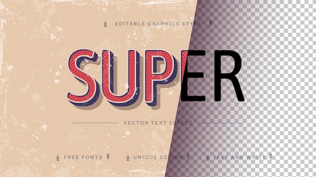 super retro edit text effect editable font style