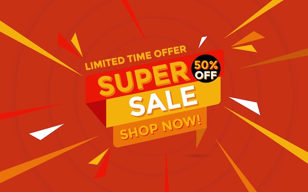 Super sale editable banner for promotion and marketing