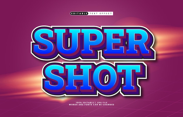 super shot editable text effect with a ball kick and game theme
