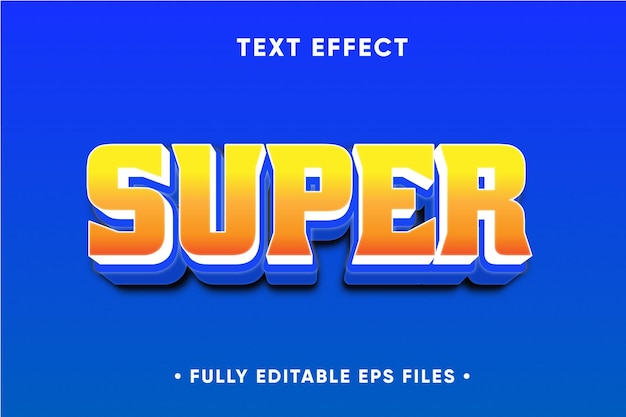 Super text effect template design with 3d style