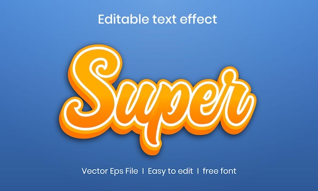 Super text effect template premium vector