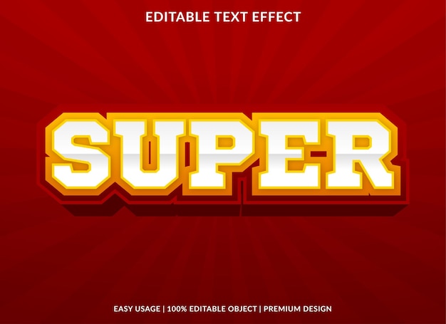 super text effect template with abstract style use for business logo and brand