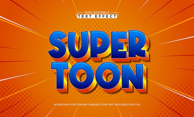 super toon editable text effect with a kids and cartoon text style