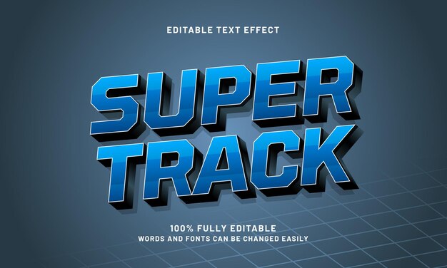 super track editable text effect with a super race and speed theme