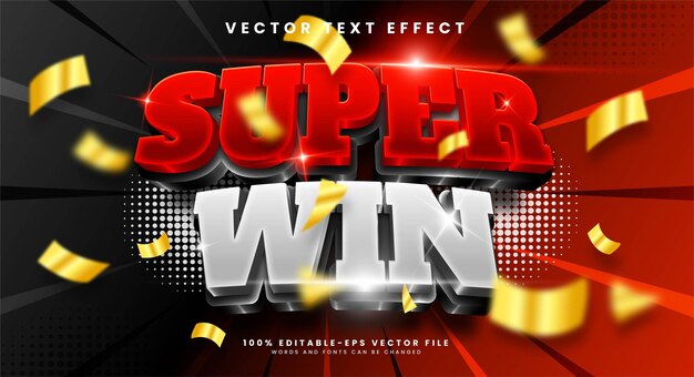 Super win 3d editable text effect suitable for winner themes