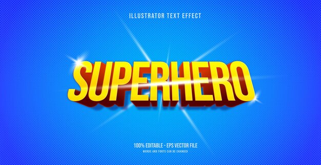 Superhero text effect, editable text style