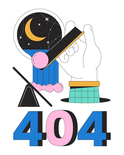 surreal esoteric error 404 flash message drop ball on balance plank waterfall window empty state ui design page not found popup cartoon image vector flat illustration concept on white background