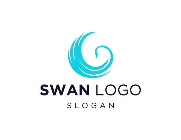 swan logo design created using the corel draw 2018 application with a white background
