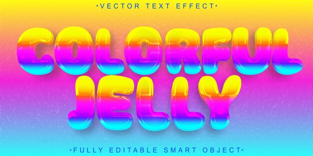sweet dessert colorful jelly vector fully editable smart object text effect