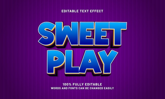 sweet play editable text effect with a gaming and play text style