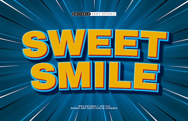 sweet smile editable text effect with a fun and happy text style