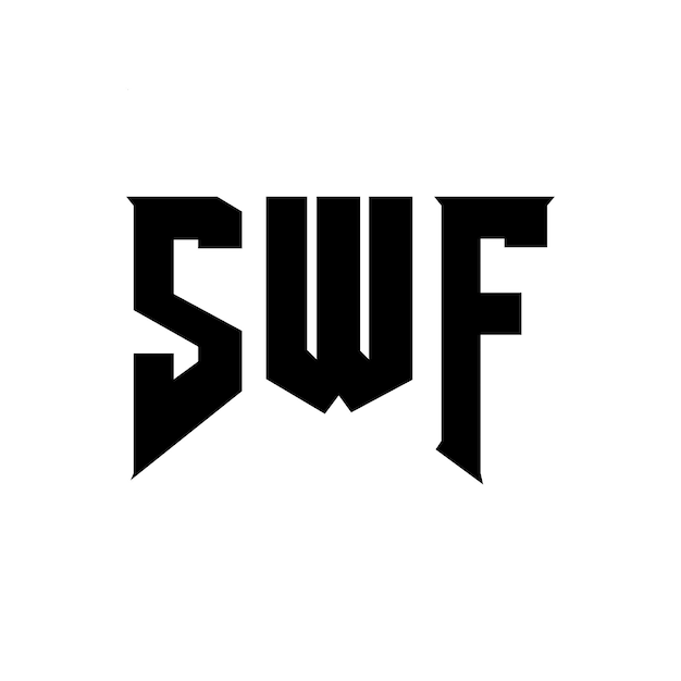 SWF letter logo design for technology company SWF logo design black and white color combination SWF logo SWF vector SWF design SWF icon SWF alphabet SWF typography logo design