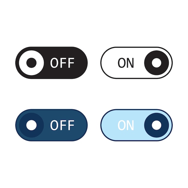 Switch icon vector illustration Toggle on isolated background Off on sign concept