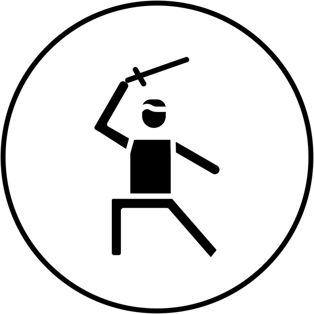Sword Fighting vector icon Can be used for Physical Fitness iconset