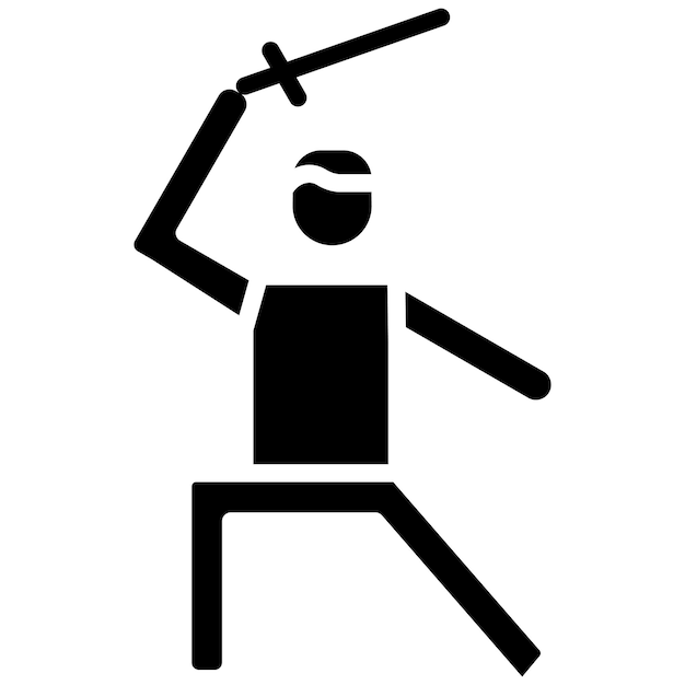 Sword Fighting Vector Illustration Style