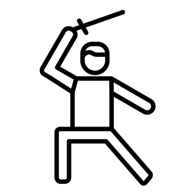 Sword Fighting Vector Illustration Style