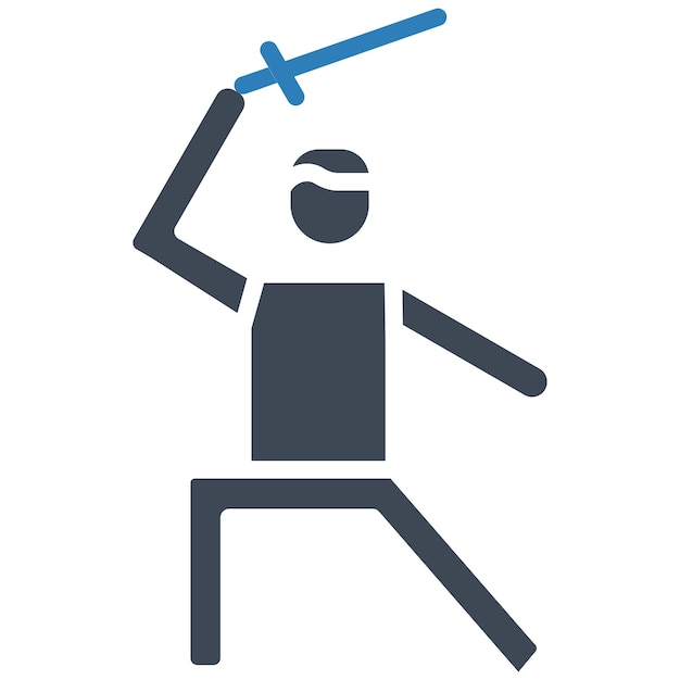 Sword Fighting Vector Illustration Style