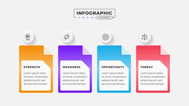 Swot analysis infographic template with icons