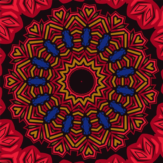 Symmetrical colorful kaleidoscopic pattern for design and background