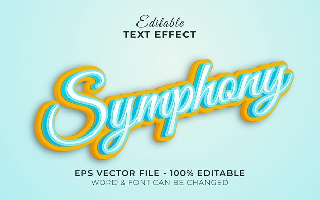 Symphony text effect style Editable text effect