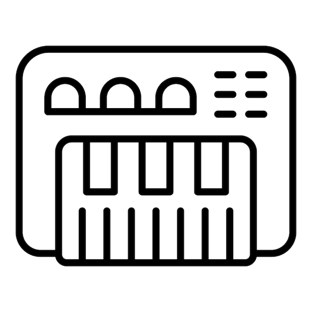 Synthesizer mixer icon outline vector Dj music Audio instrument