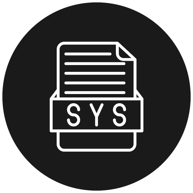 SYS vector icon Can be used for File Formats iconset