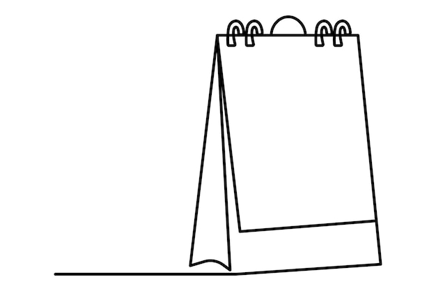 table calendar continuous one line drawing and new years vector design