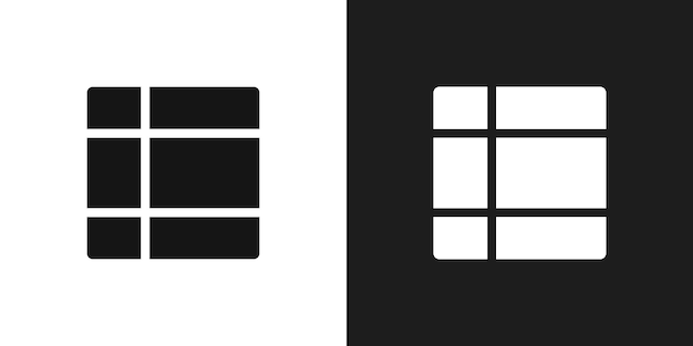 Table layout icon logo set vector