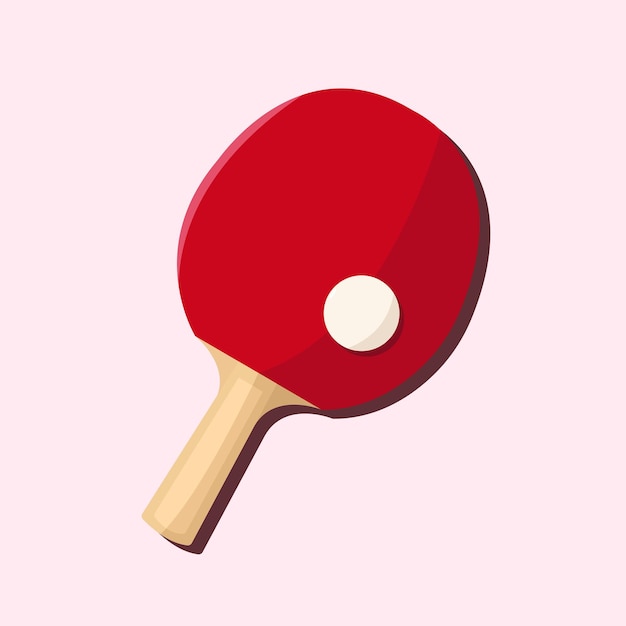 Table tennis racket and ball icon in flat style Sports equipment vector illustration
