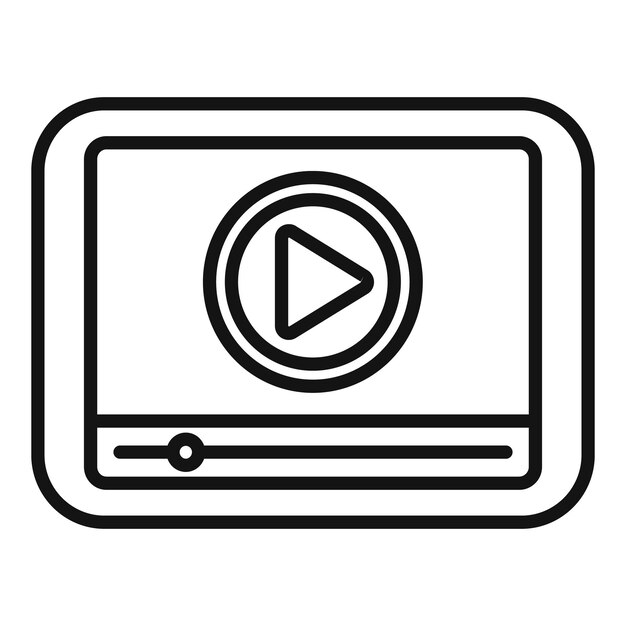 Tablet edit icon outline vector Montage film Footage editor
