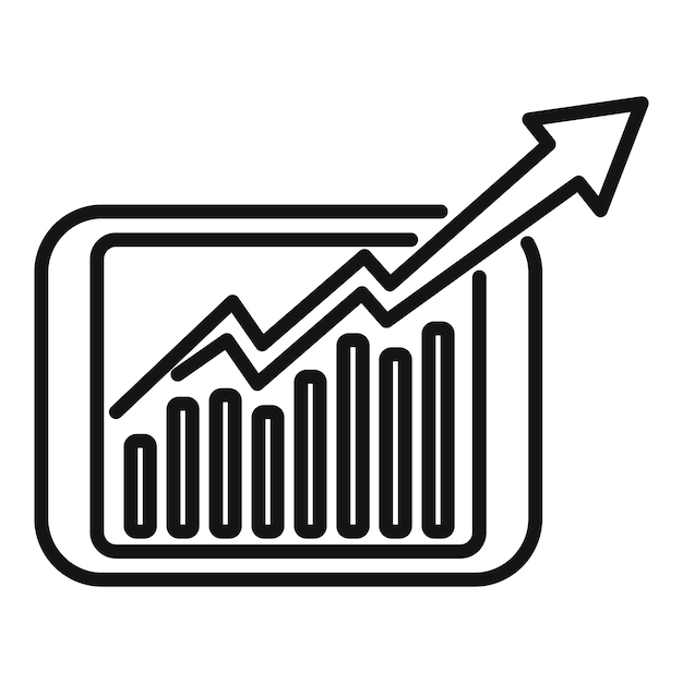 Tablet invest graph icon outline vector Business money Estate credit