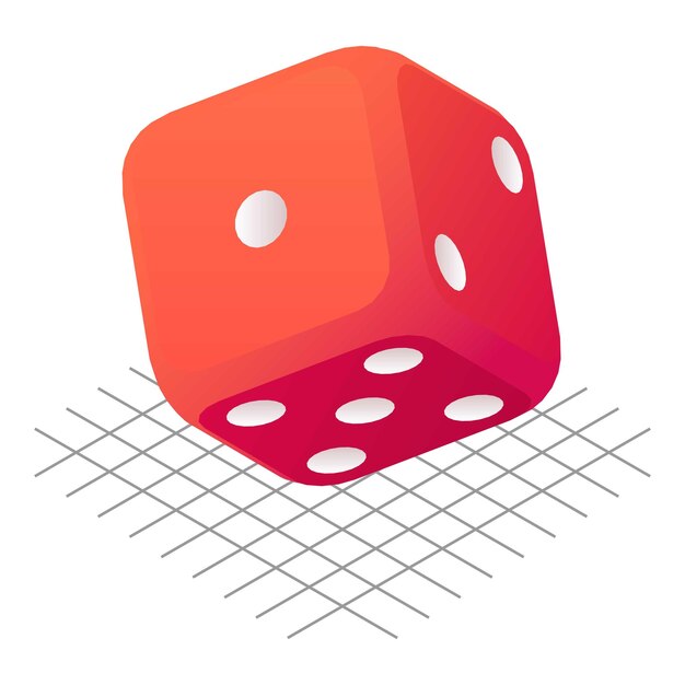 tabletop dice icon isometric of tabletop dice vector icon for web design isolated on white background