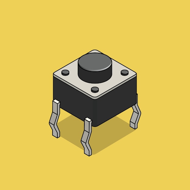 Tactile switch Omron icon illustration construction object icon concept isolated flat cartoon style