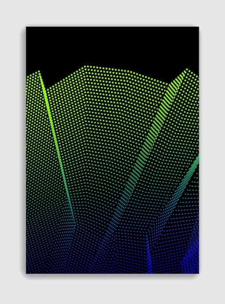 Taiteellinen lineaarinen vektori, minimalistinen trendikäs esitteen design, kansimallipohja, geometrinen puolisävygradientti. Bannereille, julisteille, postereille ja mainoslehtisille. Täydellinen ja erilainen, kuviollinen tekstuuri.