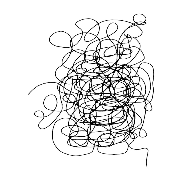 Tangled abstract scribble with hand drawn line Doodle elements
