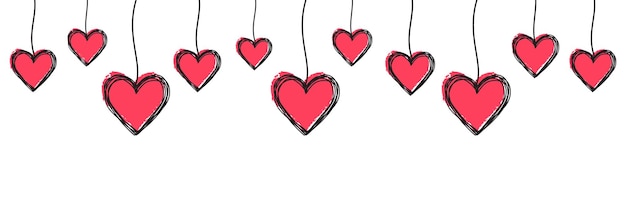 tangled scribbled heart hanging on a string