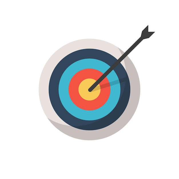 target and arrow color icon in flat style