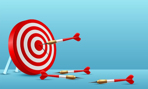 Target hit in the center by arrows