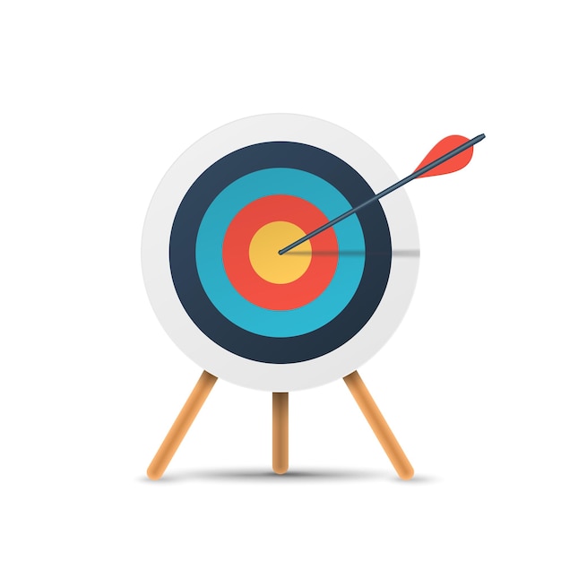 target with arrow standing on a tripod goal achieve concept vector illustration isolated on white background