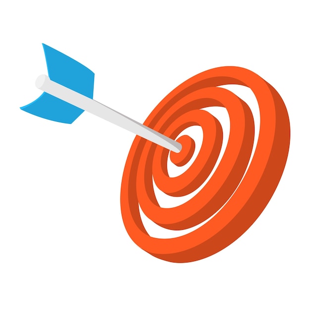 Target with dart cartoon icon Orange and blue symbol isolated on a white background