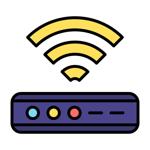 Tasainen wifi-yhteyskuvitus