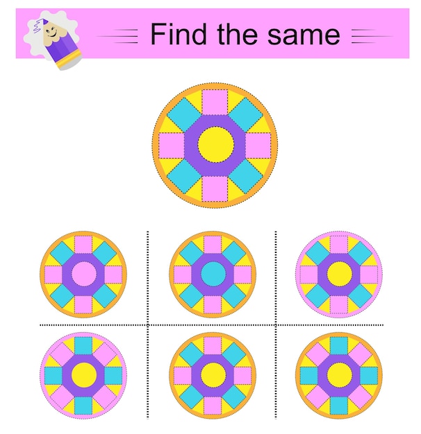 Task for development of attention and logic Need to find same group of objects