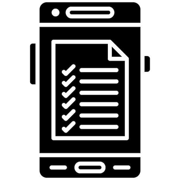 Task List Glyph Solid Black Illustration