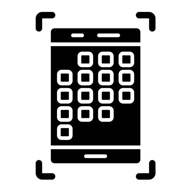 Task Organization App Glyph Solid Black Illustration