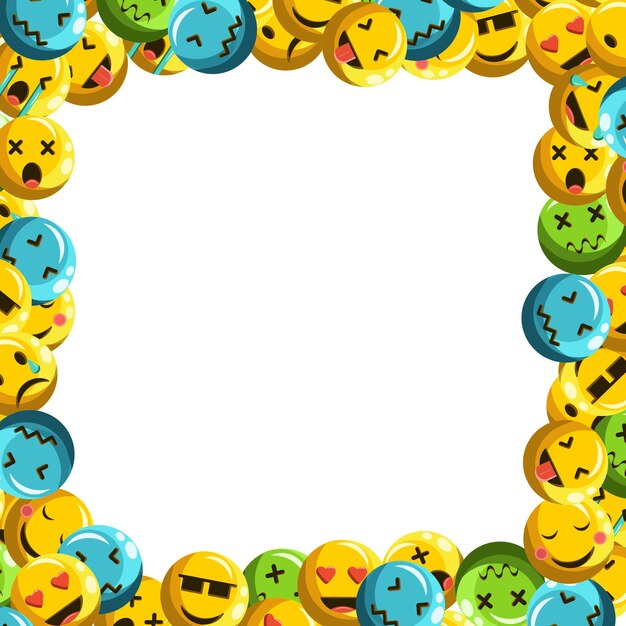 Taustakehyskuvio emojilla, jossa on monia ilmeitä