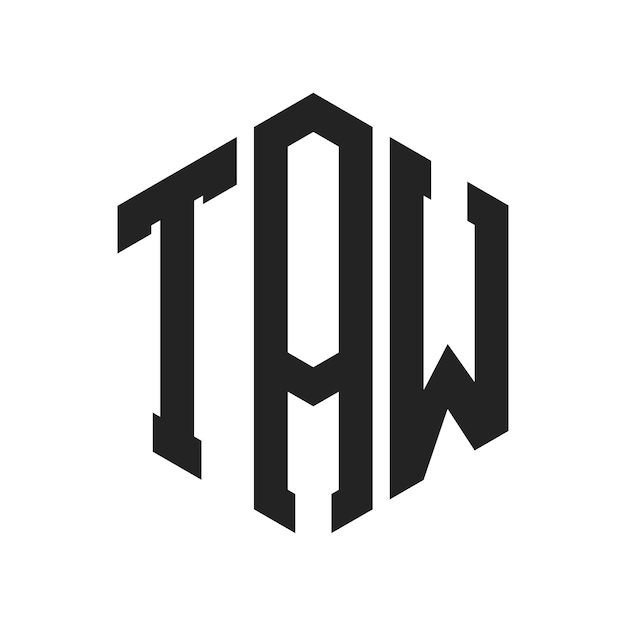 TAW Logo Design Initial Letter TAW Monogram Logo using Hexagon shape
