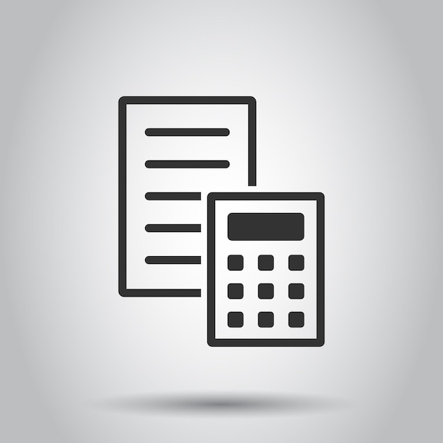 Tax payment icon in flat style Budget invoice vector illustration on white isolated background Calculate document business concept