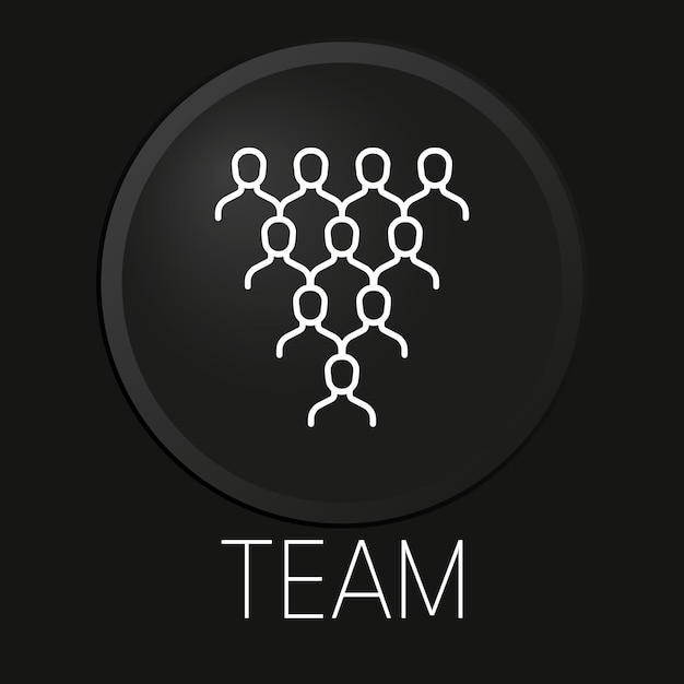 team  minimal vector line icon on 3d button isolated on black background premium vectorxa