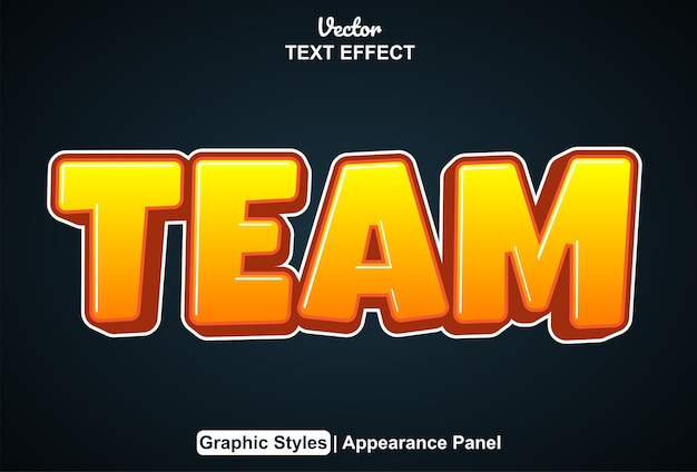 team text effect with graphic style and editable