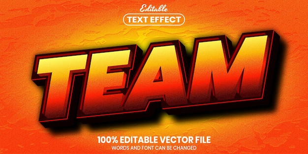 team text, font style editable text effect